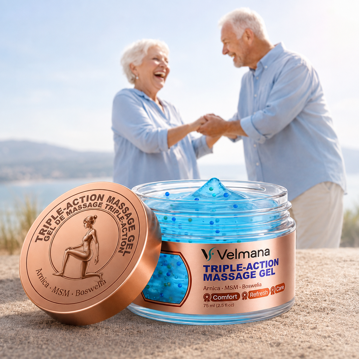 Velmana™ gel de masaje de triple acción para articulaciones y músculos