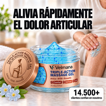 Velmana™ gel de masaje de triple acción para articulaciones y músculos